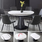 Modern Extendable Stone Dining Table Steel Base Dinner Table for Home Clearhalo 'Dining Tables & Seating' 'Dining Tables' 'dining_table' 'furn' 'furn_dining_table' 'Furniture' 'Kitchen & Dining Furniture' 1200x1200_8fc96d72-e59a-487e-876c-f354d583d0b0