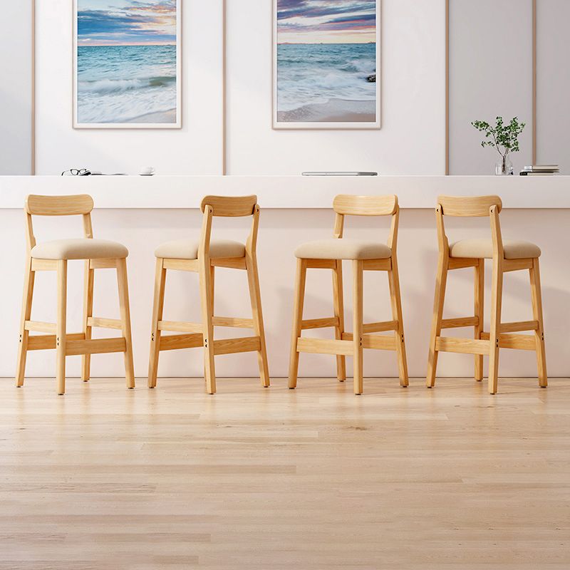 Scandinavian Wood Stool Fabric Upholstered Seat Counter Stool in Matte Finish Clearhalo 'Bar Furniture' 'Bar Stools' 'bar_stools' 'furn' 'furn_bar_stools' 'Furniture' 'Kitchen & Dining Furniture' 1200x1200_8fca2409-30a2-4f55-b571-437edeedbeba