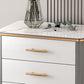 Glam White Vertical Stone Storage Chest Bedroom Chest with Drawers