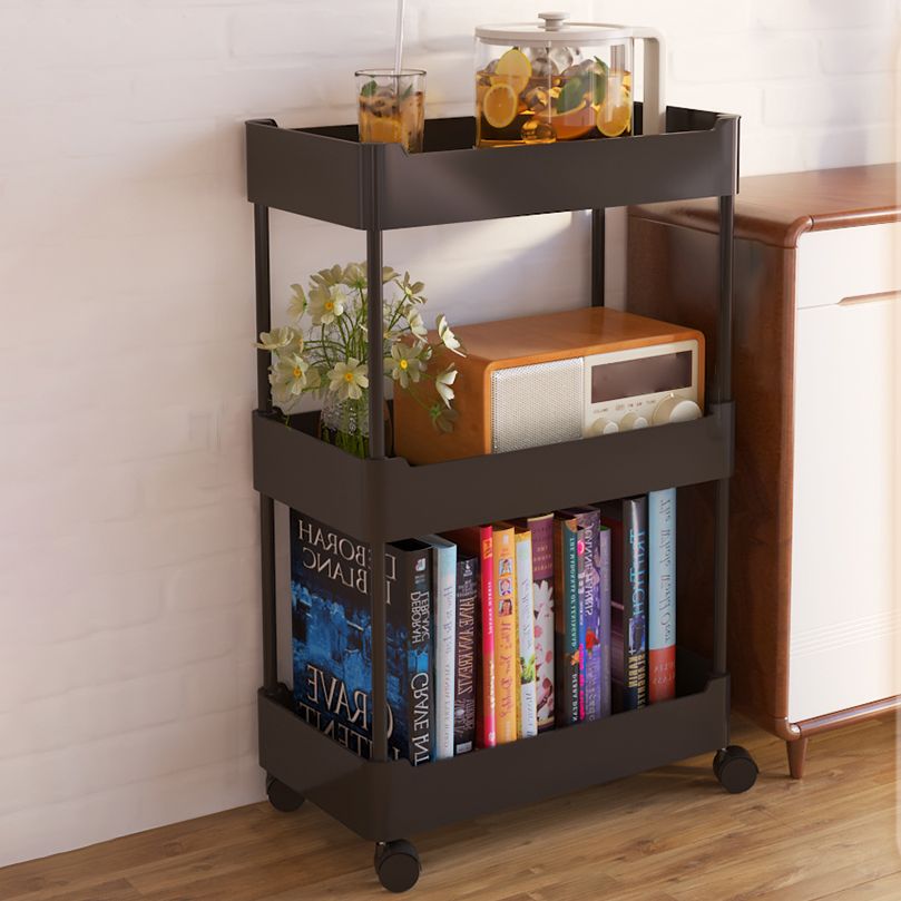Movable Plastic Bookshelf Nordic Home Open Bookcase with Casters Clearhalo 'Bookcases' 'furn' 'furn_bookcases' 'Furniture' 'Office Furniture' 1200x1200_8fcbd4be-5387-4dcd-a4fc-6a3f37eec017