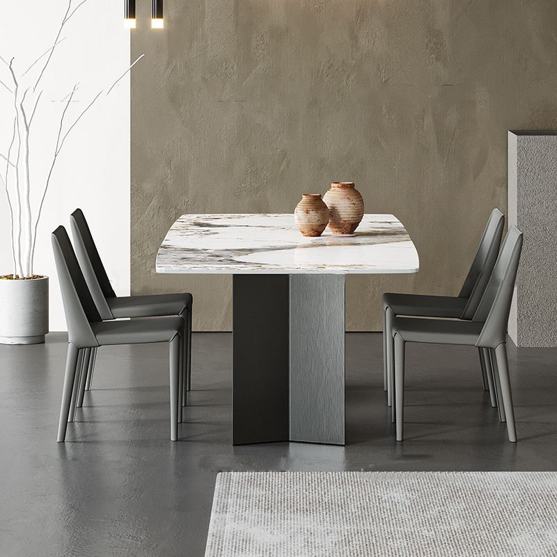 Traditional Luxury Dining Table Black and White Marble Rectangle Dining Table for Home