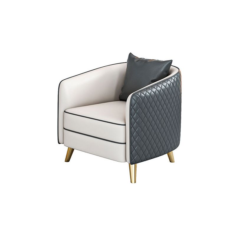 25.59" Wide Faux Leather Sofa Contemporary Standard Sloped Arm Sofa