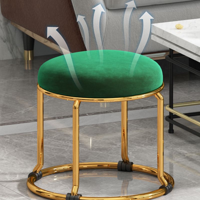 Standard Ottoman Fade Resistant Cotton Blend Glam Round Solid Color Ottoman Clearhalo 'furn' 'furn_ottomans_poufs' 'Furniture' 'Living Room Furniture' 'Ottomans & Poufs' 'ottomans_poufs' 1200x1200_8fccbaba-9e75-4876-b936-63e796c1ce1a