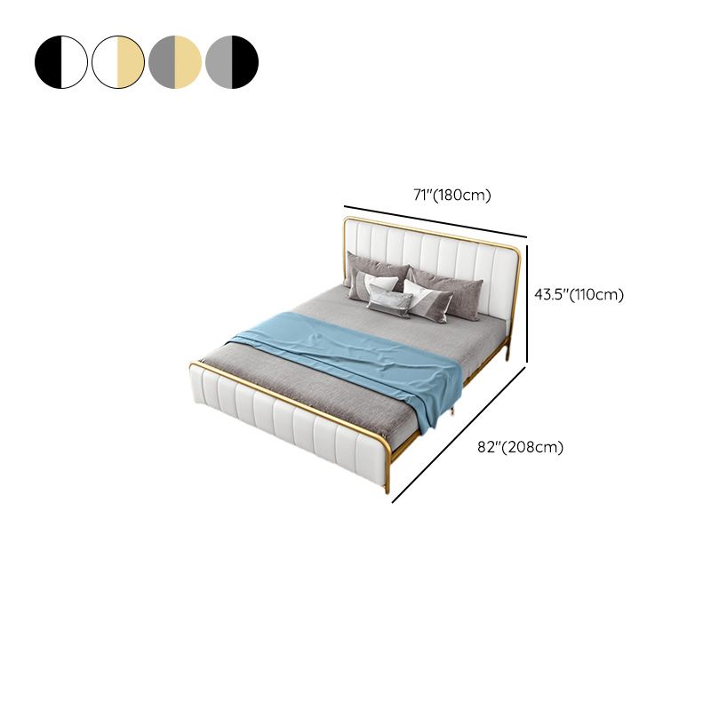Lit de plate-forme en métal 43,3 "lit de haut standard avec tête de lit rembourrée
