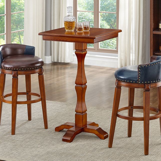 Modern Brown Wood Counter Table with Rectangle Table Top Trestle Table - 42" H Clearhalo 'Bar Furniture' 'Bar Tables' 'bar_tables' 'furn' 'furn_bar_tables' 'Furniture' 'furniture_bar_tables' 'Kitchen & Dining Furniture' 1200x1200_8fcd5883-df49-4c5b-b9f4-9b427bca17a4