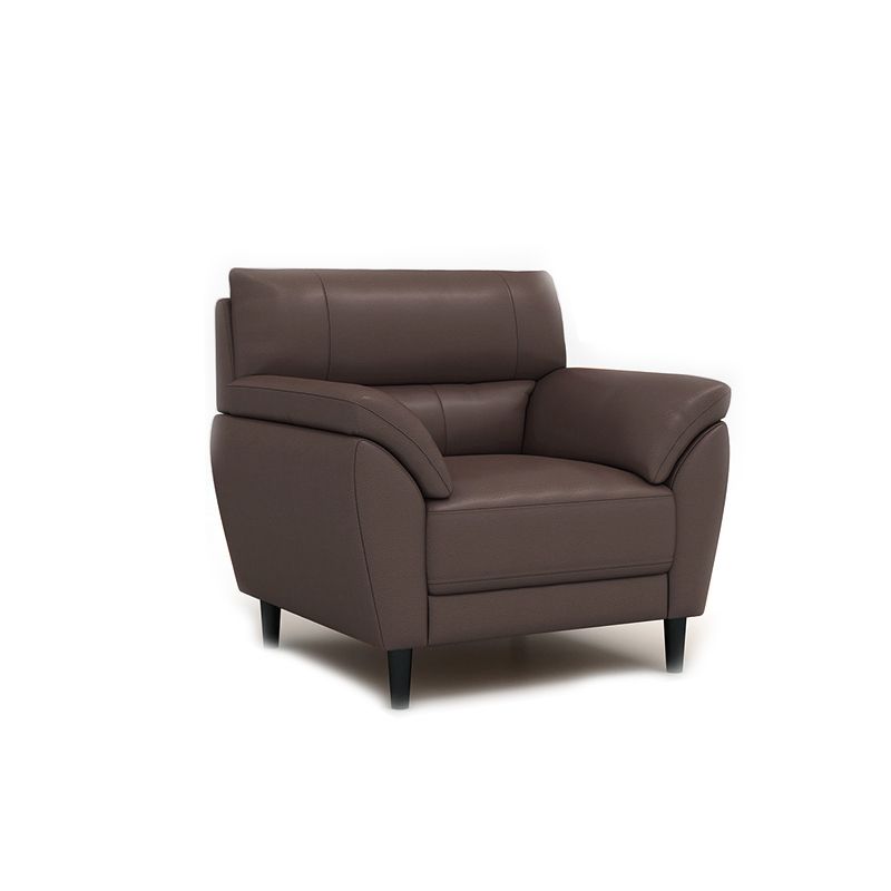 Stain Resistant Leather Settee Couch Pillow Top Arm Sofa Couch in Brown