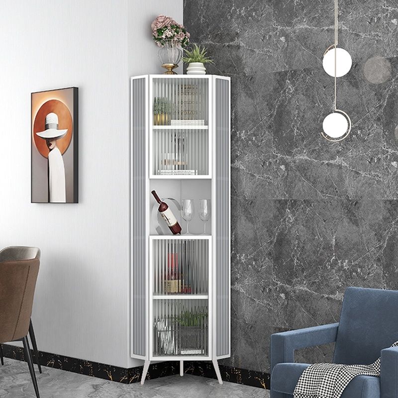 Servidor de vidrio de servidor de buffet de estilo glamorante de 64 pulgadas servidor de comedor de altura para sala de estar