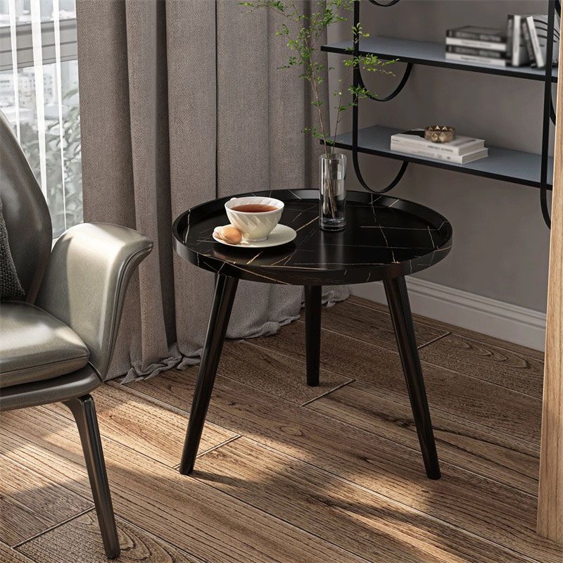 Traditional Style Cocktail Table Walnut/white/black Artificial Round Coffee Table Clearhalo 'Coffee & Accent Tables' 'End & Side Tables' 'end_side_table' 'end_side_tables' 'furn' 'furn_end_side_tables' 'Furniture' 'furniture_end_side_table' 'Living Room Furniture' 1200x1200_8fce06dc-3ca5-436e-ad32-0d5c0b52f33f