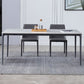 Rectangle 4 Legs Modern Dining Table Two-Color Fixed Table with Sintered Stone Clearhalo ' dining_table' 'Dining Tables & Seating' 'Dining Tables' 'furn' 'furn_dining_table' 'Furniture' 'furniture_dining_table' 'Kitchen & Dining Furniture' 'kitchen&dining_furn' 'kitchen' 'kitchen_dining_table' 1200x1200_8fce1f31-7ea8-41da-9f0c-d1f2bdcdbd47