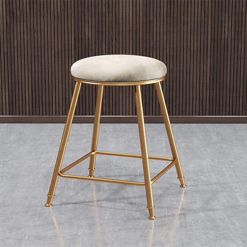 Contemporary Bar Stool Round Seat Barstool with Footrest and Metal Base Clearhalo 'Bar Furniture' 'Bar Stools' 'bar_stools' 'furn' 'furn_bar_stools' 'Furniture' 'Kitchen & Dining Furniture' 1200x1200_8fce5f4b-bc63-4724-9dd0-0ee9c308e334