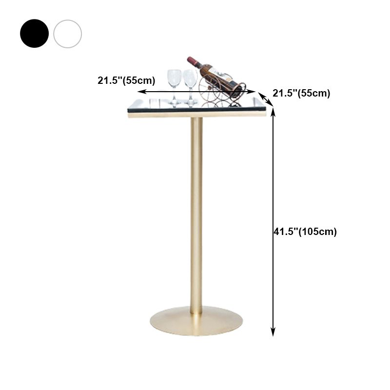 Stone Bar Dining Table Glam Round /Square Bar Table with Pedestal for Dining Room Clearhalo 'Bar Furniture' 'Bar Tables' 'bar_tables' 'furn' 'furn_bar_tables' 'Furniture' 'furniture_bar_tables' 'Kitchen & Dining Furniture' 1200x1200_8fce656d-734f-4ec9-bc1d-d2195ce8f335