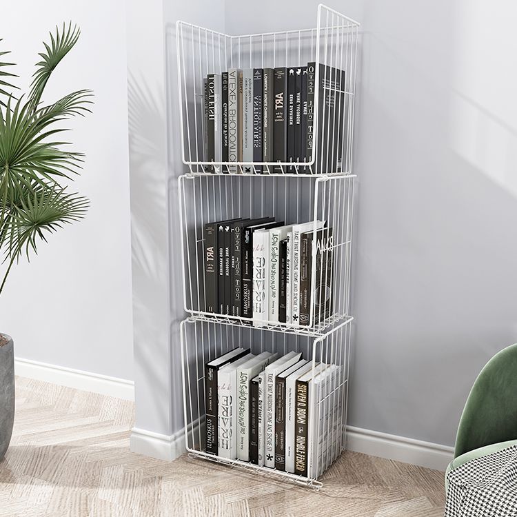 Industrial Iron Closed Back Bookshelf Black and White Bookcase for Home Clearhalo 'Bookcases' 'furn' 'furn_bookcases' 'Furniture' 'furniture_bookcases' 'Office Furniture' 1200x1200_8fce7d97-df81-408a-ac78-2a0b45985ebe