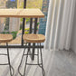 Natural Solid Wood Bar Table Industrial Specialty Bar Height Pub Table with Sled Base