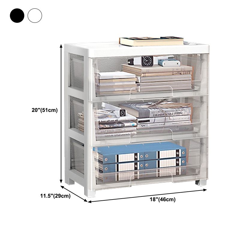 Moderne Style -Bücherregal in weißer und schwarzer Farbe Plastikbuch für Büro