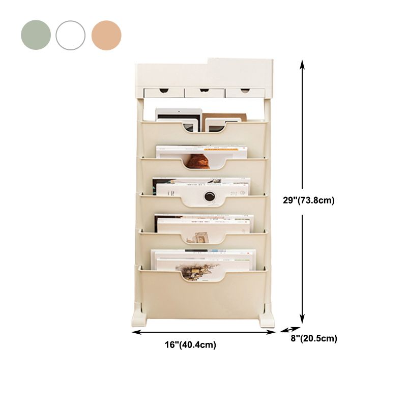 Plastic Bookshelf Contemporary Style Bookcase for Home Office