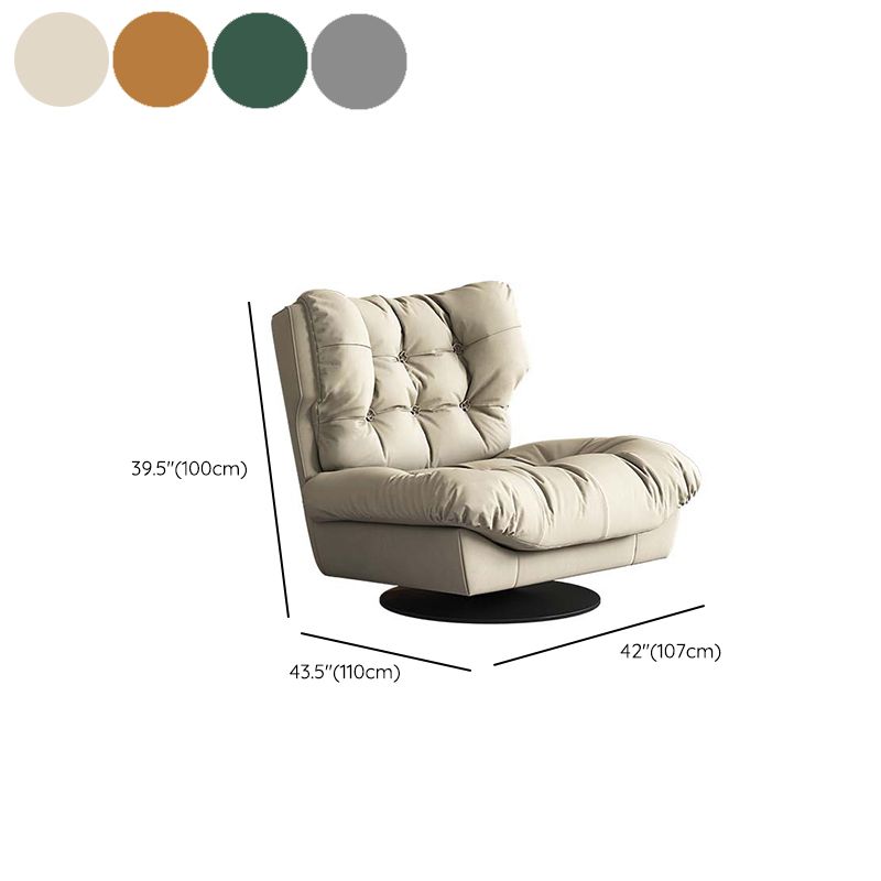 Tufted Microsuede Wingback Recliner 42" Wide Swivel Base Recliner Chair Clearhalo 'Chairs & Seating' 'furn' 'furn_recliners' 'Furniture' 'Living Room Furniture' 'Recliners' 1200x1200_8fd00533-7efc-47a3-9f36-3c8d9f0be058