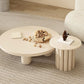 Mesa de centro de 4 patas, mesa de cóctel de madera con tapa redonda para sala de estar