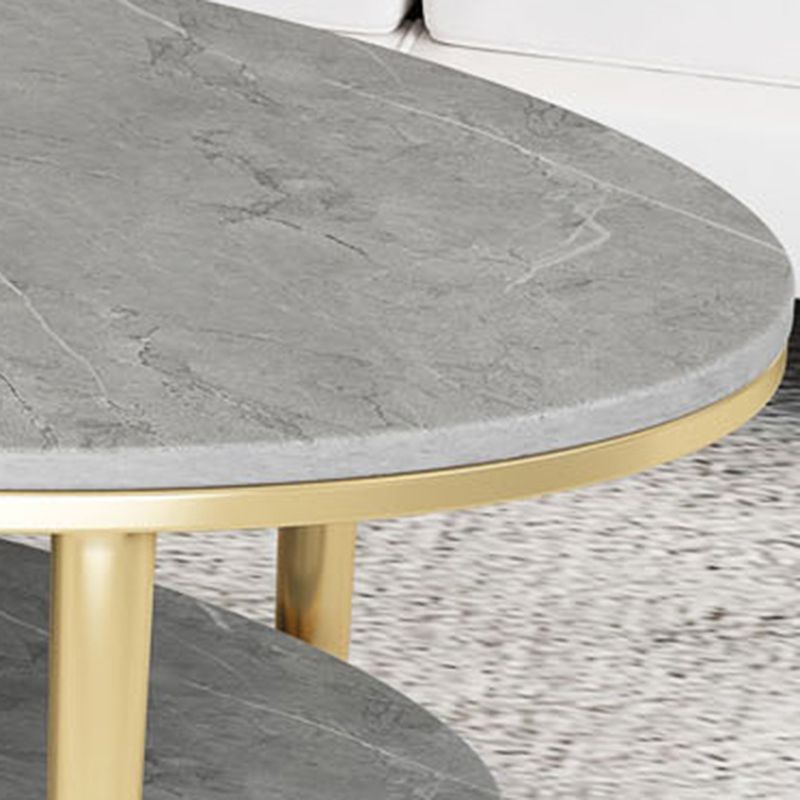 Table basse et cocktail en ardoise Glam, ovale, pour le salon