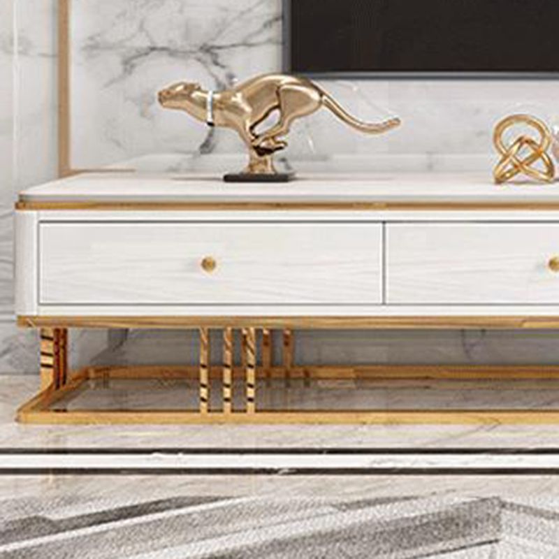 Glamstil Stone TV stehen schwarz -weiß -Fernsehschrank mit Schubladen