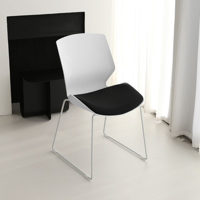 19" Wide Contemporary Desk Chair White No Wheels Office Chair Clearhalo 'furn' 'furn_office_chair' 'Furniture' 'Office Chairs' 'Office Furniture' 'office_chair' 1200x1200_8fd39daf-4373-4a1b-8397-6ccd5dd9f624