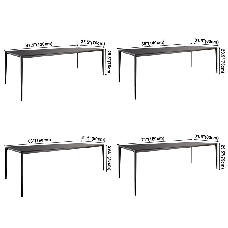 Sintered Stone Top Dining Table Rectangle Table in Grey with Metal Base and 4 Legs Clearhalo ' dining_table' 'Dining Tables & Seating' 'Dining Tables' 'furn' 'furn_dining_table' 'Furniture' 'furniture_dining_table' 'Kitchen & Dining Furniture' 'kitchen&dining_furn' 'kitchen' 'kitchen_dining_table' 1200x1200_8fd3ab31-6f18-4a49-b8e2-16efa2f685de