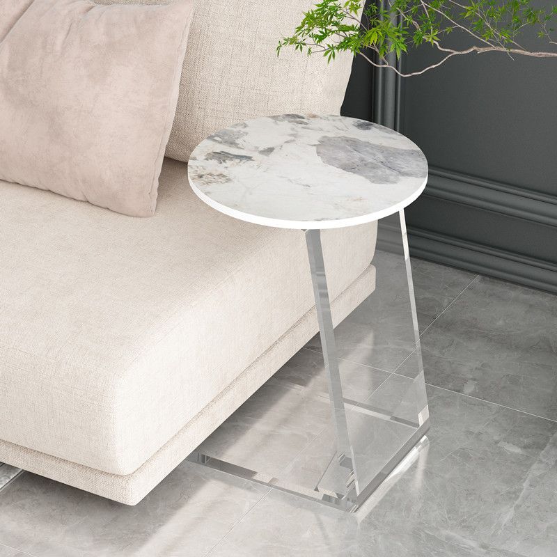 Gorgeous Style Sofa Side Accent Table Round Shape with Acrylic Base for Home