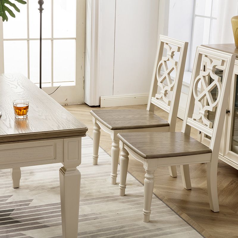 Rechthoekige eettafel massief hout 4 poten eettafel voor eetkamer