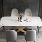 Rectangle Pedestal Dining Site Table Stone Dining Room Collection for Home Clearhalo ' dining_table' 'Dining Tables & Seating' 'Dining Tables' 'furn' 'furn_dining_table' 'Furniture' 'furniture_dining_table' 'Kitchen & Dining Furniture' 'kitchen&dining_furn' 'kitchen' 'kitchen_dining_table' 1200x1200_8fd54c08-7be9-4017-8ef7-34be2e65972a