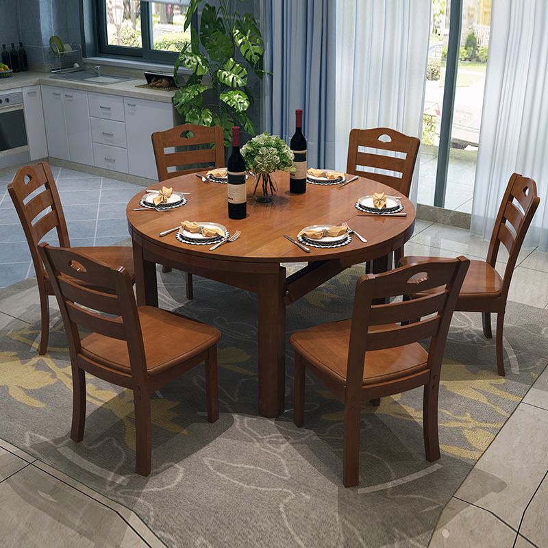 Modern Style Dining Table Solid Wood Butterfly Leaf Dining Table for Kitchen Use Clearhalo 'Dining Tables & Seating' 'Dining Tables' 'dining_table' 'furn' 'furn_dining_table' 'Furniture' 'Kitchen & Dining Furniture' 1200x1200_8fd70467-a6c1-4405-bba7-27b823204dee