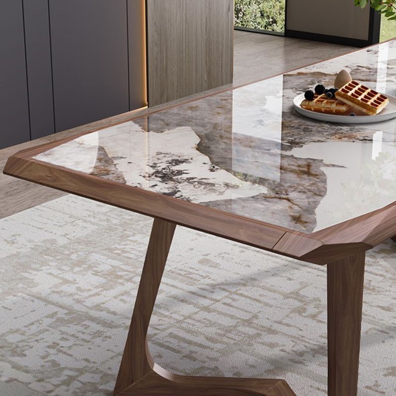 Stone Dining Set with Wooden Frame 1/4/5/7 Pcs Contemporary Dinette Set Clearhalo 'Dining Room Sets' 'Dining Tables & Seating' 'dining_room_set' 'furn' 'furn_dining_room_set' 'Furniture' 'Kitchen & Dining Furniture' 1200x1200_8fd8892c-8d7a-4476-99b9-20589419aedb