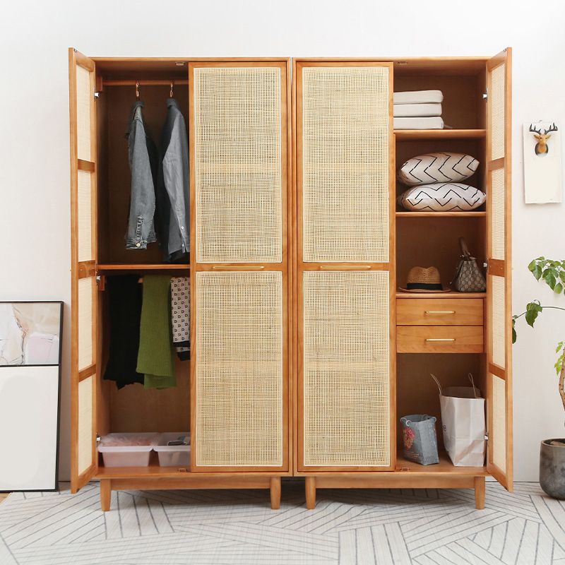 Freestanding Natural Solid Wood Wardrobe Modern Multifunctional Wardrobe Clearhalo 'Armoires & Wardrobes' 'armoires_wardrobes' 'Bedroom Furniture' 'furn' 'furn_armoires_wardrobes' 'Furniture' 1200x1200_8fd97e41-01b3-430e-b924-c7f77ef53b84