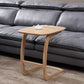 Modern Style Wood End Table Rectangular C-shape Sofa Side Accent Table
