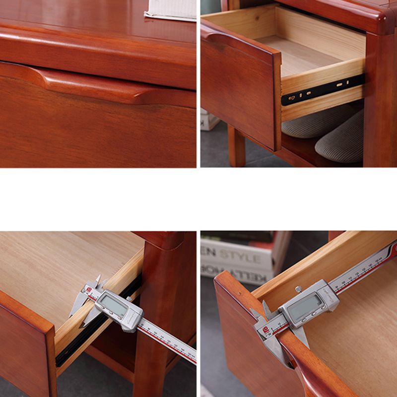 20 "l x 22" H moderno comodino in gomma mobile in legno con 1 traino