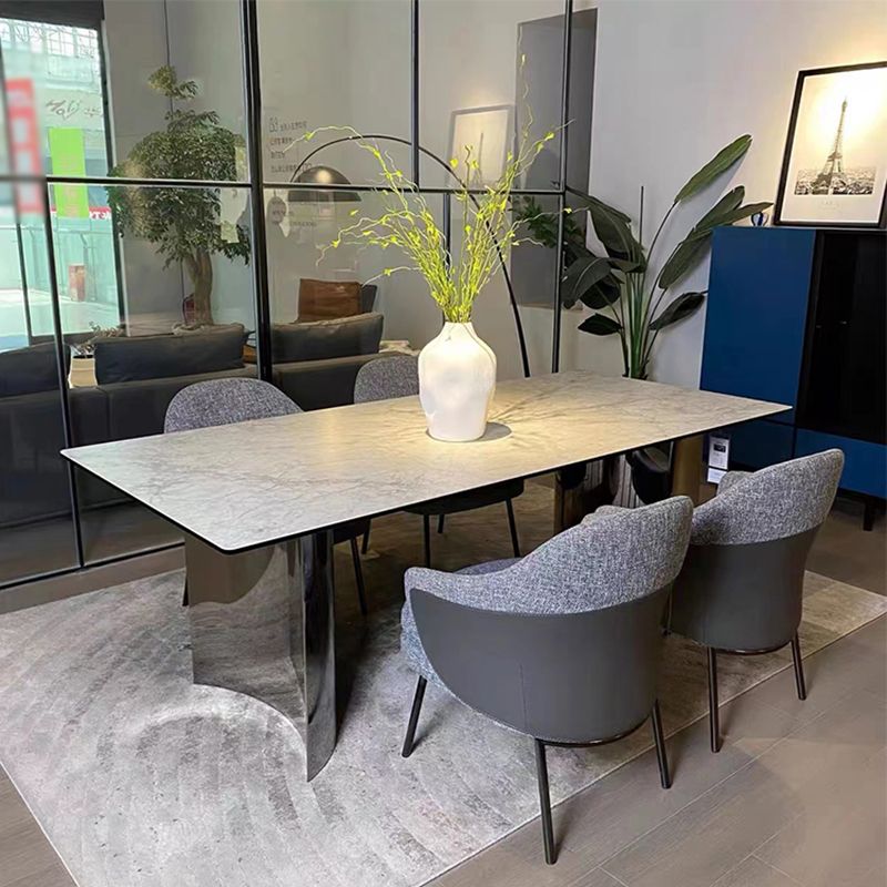 Mesa de comedor rectangular moderna de la mesa blanca para la cocina