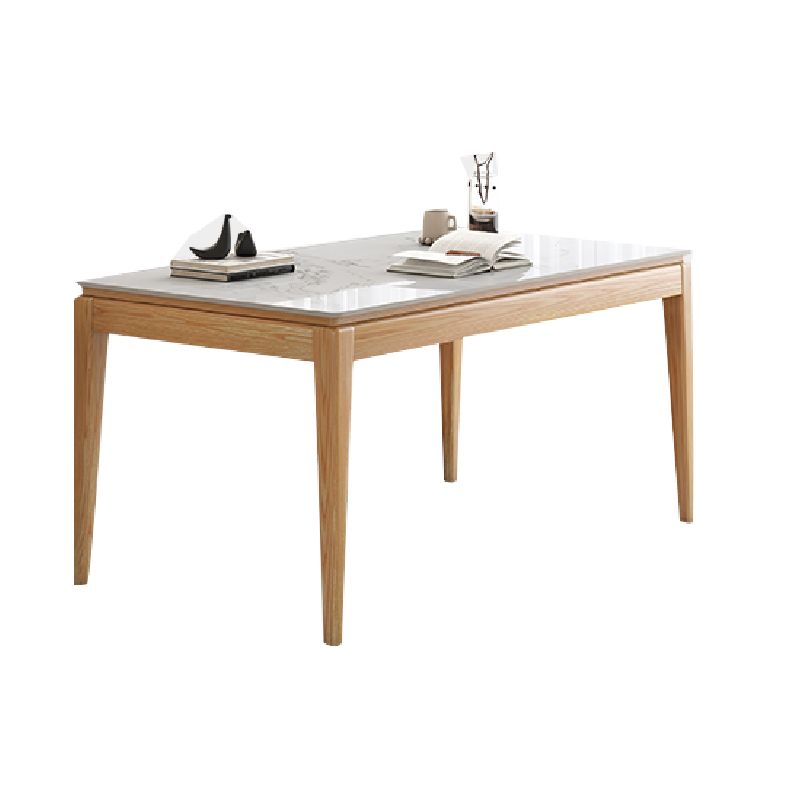 Rechthoekige stenen eettafel midden-eeuwse tafel met natuurlijke afwerking benen