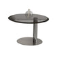 Glass Top Coffee or End Table Black Abstract Coffee Cocktail Table