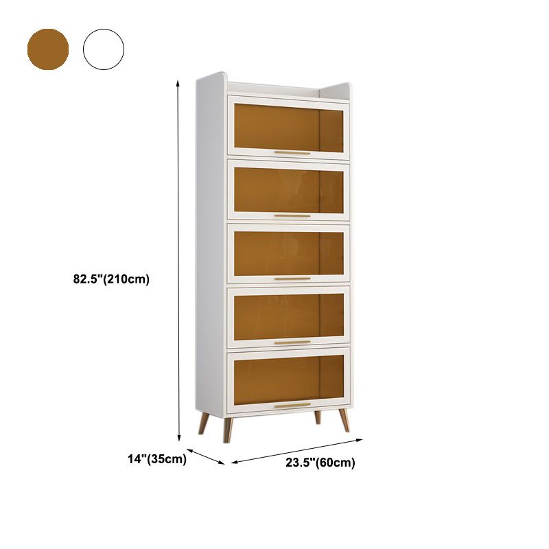 Porta di vetro Sideboard contemporanea Bianco in legno ingegnerizzato per sala da pranzo