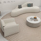 White Wool Curved Sofa Nordic 39.4" D Armless Sofa with Pillows
