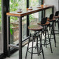 Iron and Wood Rectangular Table Modern Style Milk Tea Shop Cafe Bar Table Clearhalo 'Bar Furniture' 'Bar Tables' 'bar_tables' 'furn' 'furn_bar_tables' 'Furniture' 'Kitchen & Dining Furniture' 1200x1200_8fe3e9cc-4006-4a0b-a262-248bf3145146