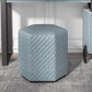 Faux Leather Makeup Dressing Table Stool Set Blue Makeup Vanity