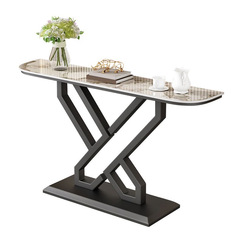 Glam Console Accent Table Antique Finish Console Table in Stone