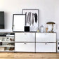 Sideboard in metallo bianco con cassetti a buffet da pranzo interno moderno