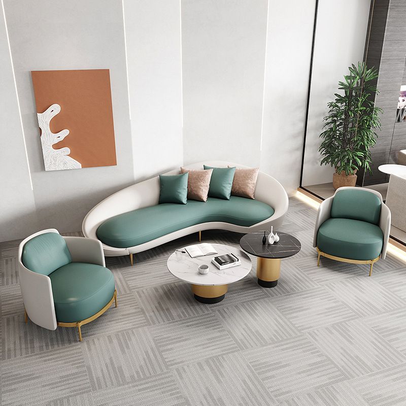 Asiento contemporáneo de la sala de cuero sintética brazo de esmoquin curvado