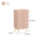 Commode de chambre blanche et rose, coffre de rangement en bois de style moderne avec plusieurs tiroirs