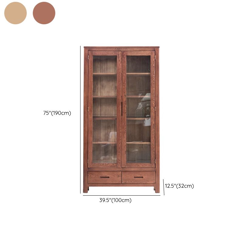 Solid Wood Display Cabinet Modern Style Glass Door with Adjustable Shelf Clearhalo 'Display & China Cabinets' 'display_china_cabinets' 'furn' 'furn_display_china_cabinets' 'Furniture' 'Kitchen & Dining Furniture' 1200x1200_8fe6a928-0426-401d-abb8-a696e677476a