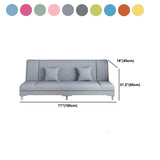 31.5 " H Contemporary Cotton Blend Armless Convertible Sleeper Sofa with 2 Pillows