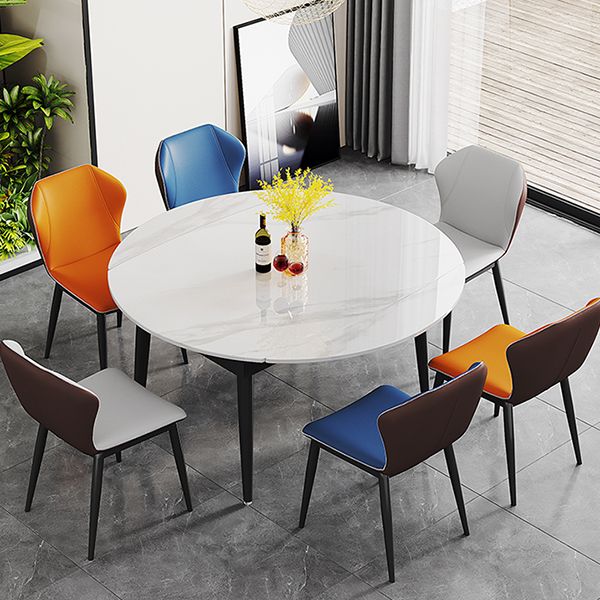 Modern Style Sintered Stone Dining Table Rectangle Table with Black Legs for Home Clearhalo ' dining_table' 'Dining Tables & Seating' 'Dining Tables' 'furn' 'furn_dining_table' 'Furniture' 'furniture_dining_table' 'Kitchen & Dining Furniture' 'kitchen&dining_furn' 'kitchen' 'kitchen_dining_table' 1200x1200_8fe80050-41fb-48be-9df9-36a5a33facfa