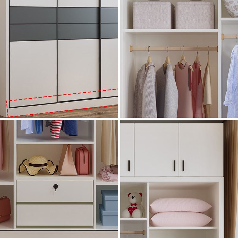 Eigentijdse stijl garderobe witte kleur houten slaapkamer garderobe kast