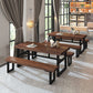 Industrial Dining Room Table Solid Wood Rectangle Dinette Table in Brown Clearhalo 'Dining Tables & Seating' 'Dining Tables' 'dining_table' 'furn' 'furn_dining_table' 'Furniture' 'Kitchen & Dining Furniture' 1200x1200_8fea2976-75c7-4b97-a0fe-83601f8af511