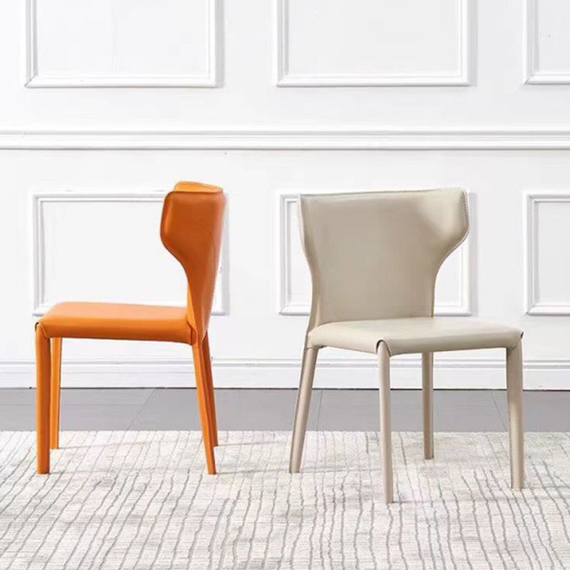 Faux Leather Dining Chair Modern Style Wingback Armless Chair Clearhalo 'Dining Chairs' 'Dining Tables & Seating' 'dining_chair' 'furn' 'furn_dining_chair' 'Furniture' 'Kitchen & Dining Furniture' 1200x1200_8feadf46-d118-47f8-bb53-aae56ba79cec